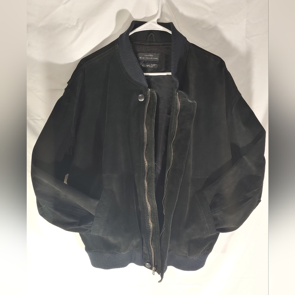 Rare Vintage GENERRA Classic Black Suede Bomber Jacket Men's 42